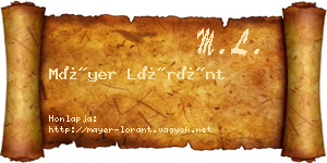 Máyer Lóránt névjegykártya