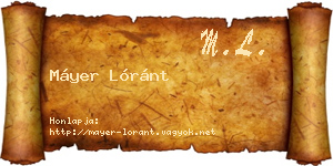 Máyer Lóránt névjegykártya